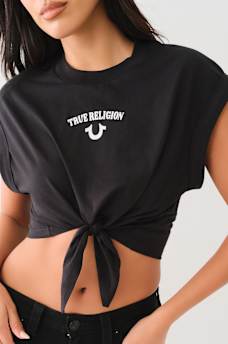 LOGO FRONT TIE FRONT TEE, image 3