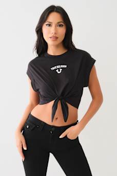 LOGO FRONT TIE FRONT TEE, image 1