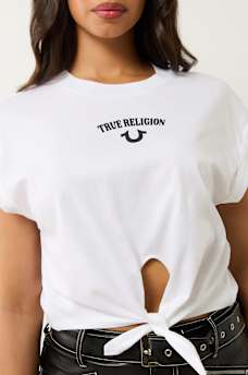 LOGO FRONT TIE FRONT TEE, image 3