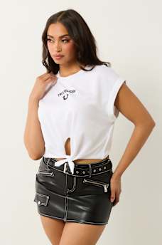 LOGO FRONT TIE FRONT TEE, image 4