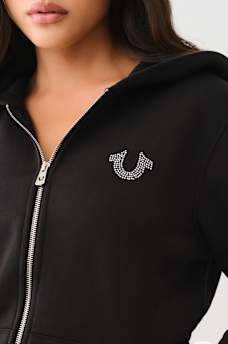STUDDED BOYFRIEND ZIP HOODIE, image 4