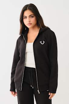 STUDDED BOYFRIEND ZIP HOODIE, image 6