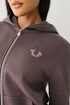 STUDDED BOYFRIEND ZIP HOODIE, image 3
