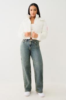 FAUX PATENT LEATHER HOODED PUFFER JACKET , image 3