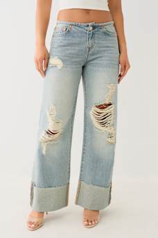 LEILA CUFFED LOW RISE BAGGY JEAN, image 1