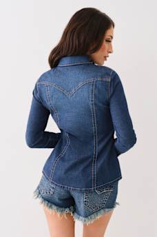 FITTED WESTERN DENIM SHIRT, image 5