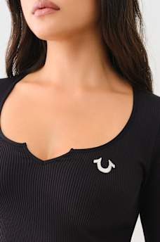 SEAMLESS NOTCH LONG SLEEVE TOP, image 4