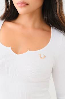 SEAMLESS NOTCH LONG SLEEVE TOP, image 2