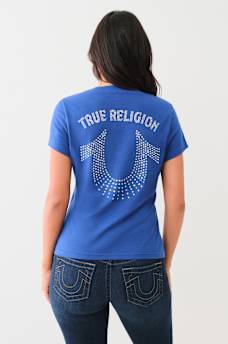 CRYSTAL HORSESHOE V NECK TEE, image 5