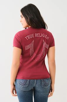 CRYSTAL HORSESHOE V NECK TEE, image 5