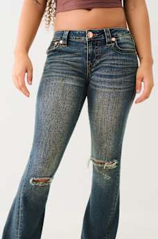 JOEY LOW RISE DISTRESSED FLARE JEAN, image 7