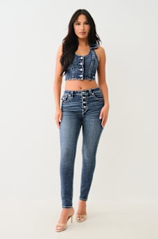 JENNIE CRYSTAL HIGH RISE CURVY SKINNY JEAN, image 2