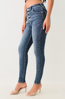 JENNIE CRYSTAL HIGH RISE CURVY SKINNY JEAN, image 3