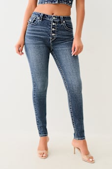 JENNIE CRYSTAL HIGH RISE CURVY SKINNY JEAN, image 1