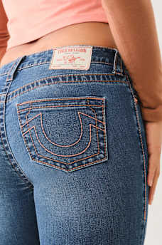 BECCA MID RISE BIG T BOOTCUT JEAN, image 1