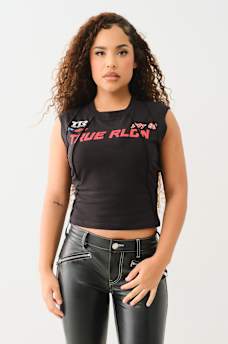 CAP SLEEVE SEAM MOTO TOP, image 1