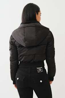 CROP HOODED PUFFER JACKET, image 2