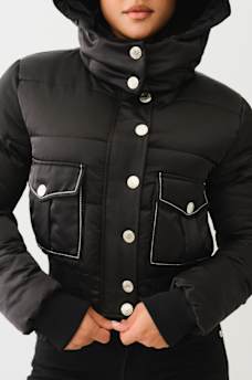 CROP HOODED PUFFER JACKET, image 6