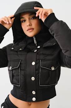 CROP HOODED PUFFER JACKET, image 7