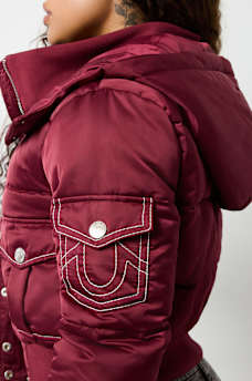 CROP HOODED PUFFER JACKET, image 5
