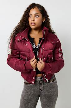 CROP HOODED PUFFER JACKET, image 1