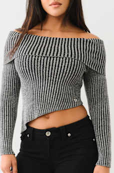 RIBBED OFF THE SHOULDER SWEATER, image 3