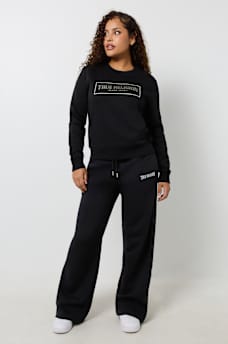 CRYSTAL METALLIC LOGO CREW SWEATSHIRT, image 3