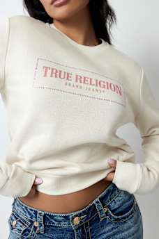 CRYSTAL METALLIC LOGO CREW SWEATSHIRT, image 3