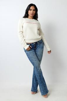 CRYSTAL METALLIC LOGO CREW SWEATSHIRT, image 4
