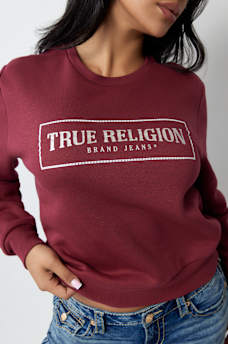CRYSTAL METALLIC LOGO CREW SWEATSHIRT, image 3