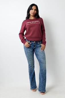 CRYSTAL METALLIC LOGO CREW SWEATSHIRT, image 4