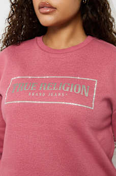 CRYSTAL METALLIC LOGO CREW SWEATSHIRT, image 1
