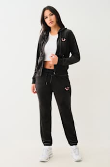VELOUR LUREX BIG T ZIP HOODIE, image 3