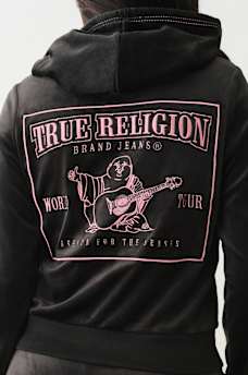 VELOUR LUREX BIG T ZIP HOODIE, image 4