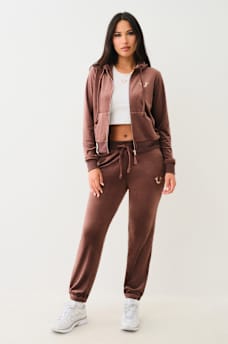 VELOUR LUREX BIG T ZIP HOODIE, image 3