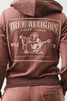 VELOUR LUREX BIG T ZIP HOODIE, image 4