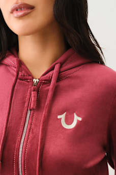 VELOUR LUREX BIG T ZIP HOODIE, image 5