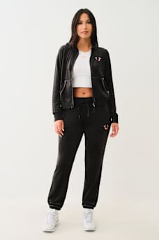 VELOUR BIG T LUREX JOGGER, image 2