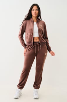 VELOUR BIG T LUREX JOGGER, image 2
