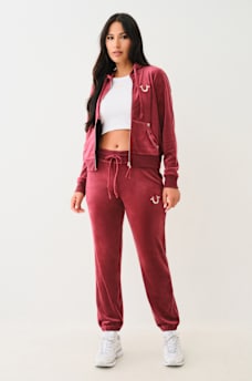 VELOUR BIG T LUREX JOGGER, image 2