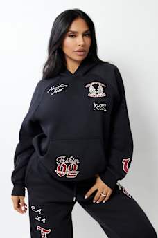SUDADERA CON CAPUCHA AMPLIA DE LA MARCA, image 1