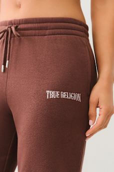 PANTALON EN MOLLETON AVEC LOGO CRISTAL BIG T