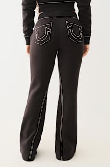JOEY MID RISE BIG T FLARE SWEAT PANT, image 3