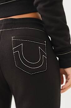 JOEY MID RISE BIG T FLARE SWEAT PANT, image 4