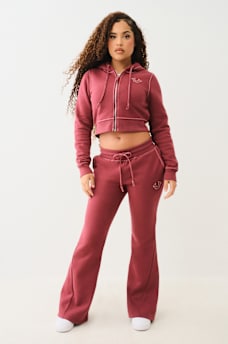 JOEY MID RISE BIG T FLARE SWEAT PANT, image 2