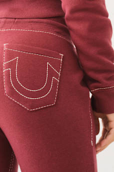 JOEY MID RISE BIG T FLARE SWEAT PANT, image 4