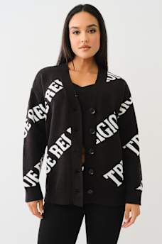 FUR TRIM LOGO CARDIGAN, image 5