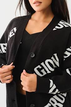 FUR TRIM LOGO CARDIGAN, image 6