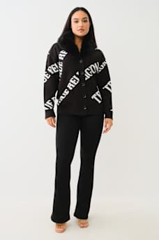 FUR TRIM LOGO CARDIGAN, image 7