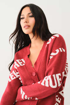 FUR TRIM LOGO CARDIGAN, image 7